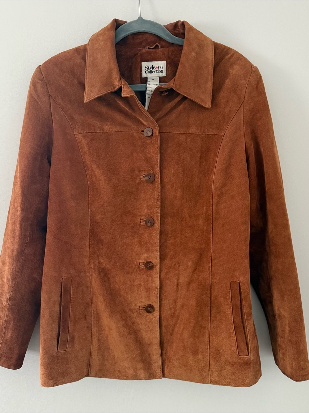 Vintage Style & Co. Collection Women's Chestnut Brown Suede Button Jacket - Picture 2 of 9
